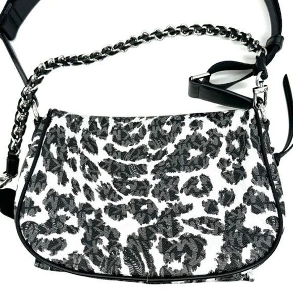 Michael Kors Medium Slater Sling Pack Chain Messenger Crossbody Bag Black Multi - Picture 9 of 11